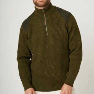Peregrine Foxton Quarter Zip Jumper/Sweater Olive Green Size XXL